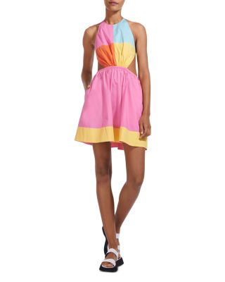 STAUD Eliana Colorblock Mini Dress ...